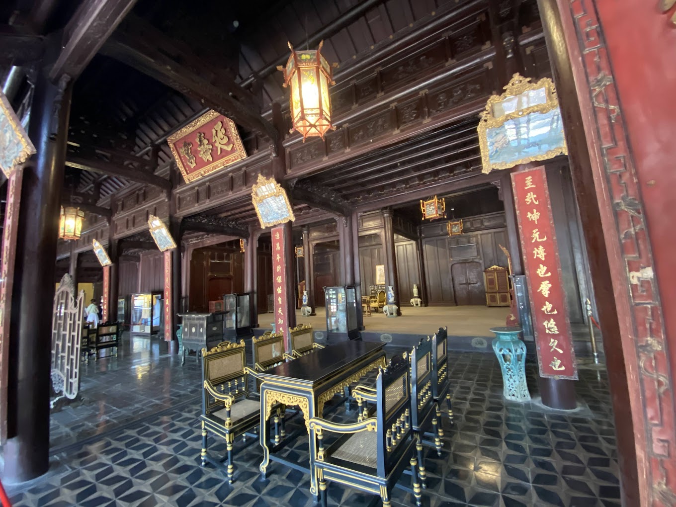 Cung Dien Tho, a large palace complex within the Forbidden Purple City, reflecting the power and status of the Empress Dowagers.