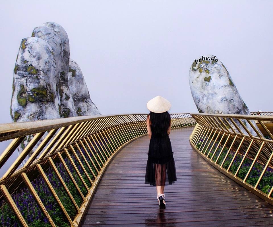 Golden Bridge at Ba Na Hills, known for its giant hand support and panoramic views.